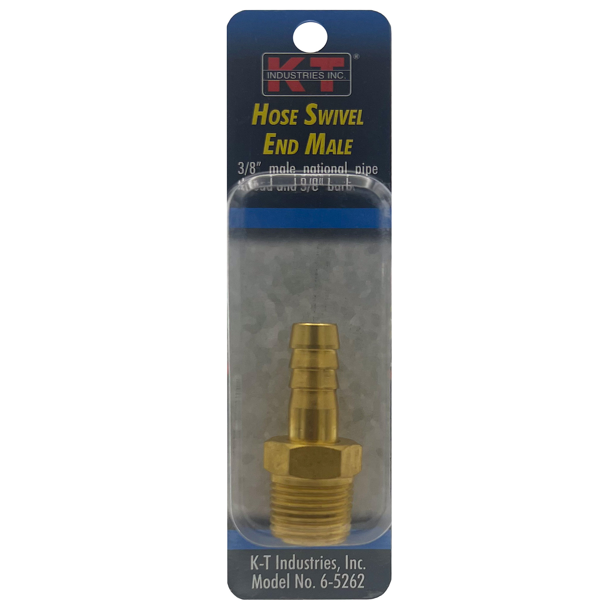 K-T Industries Swivel End Fitting — 3/8in. Male NPT x 3/8in. Barb, Model# 6-5262